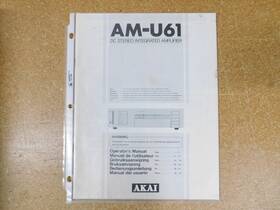 Am-u61 Akai Dc Stereo Integrated Amplifier Operators Manual Original