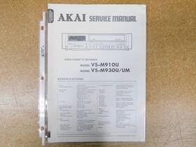 Vs-m930um Akai Vs-m930u/um Video Cassette Recorder Service Manual With Schematics Original