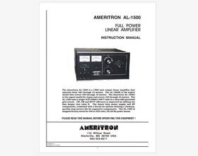 Al-1500 Ameritron Linear Amplifier Instruction Manual Usb Or Printed
