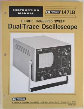 1471b B K Precision B&k Bk Model 10 Mhz Dual Trace Oscilloscope Instruction Manual