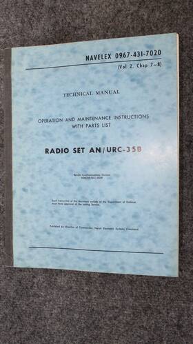 0967-431-7020 Bendix Urc-35b Radio Set An/urc-35b Technical Manual Navelex
