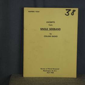 92561 Bureau Of Naval Personnel Excerpts From Single Sideband By Collins Radio