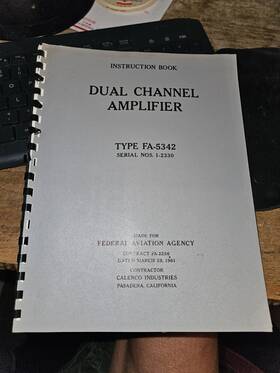 Calenco Industries Fa-5342 1961 Faa Dual Channel Amplifier Type Instruction Book