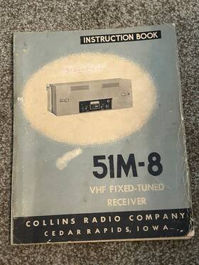 Collins 51m-8 Vhf Fixed Tuner Receiver Instruction Manual Including Schematics