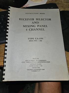 Columbus Electronics Ca-1591 Rare 1956 Receiver Selector Mixing Panel 4 Channel Type Instruction Book