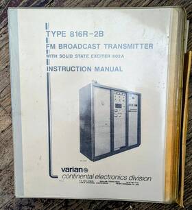 Continental 816-2b Fm Broadcast Transmitter Complete Manual