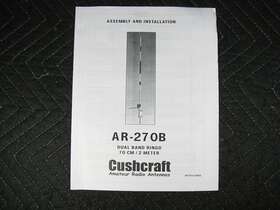 Ar-270b Cushcraft Genuine Dual Band Ringo Antenna Manual