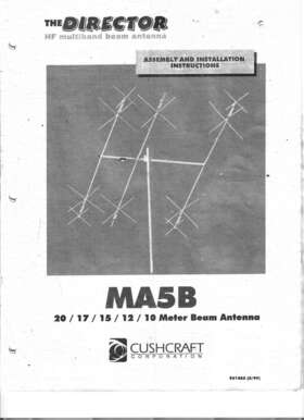 Ma5b Cushcraft M5b 20/ 17/ 15/ 12/ 10 Inch The Director Meter Beam Antenna Manual