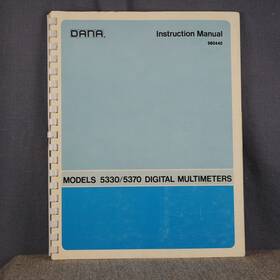 5330 Dana Laboratories 5370 Models 5330/5370 Digital Multimeters Operation And Service Manual