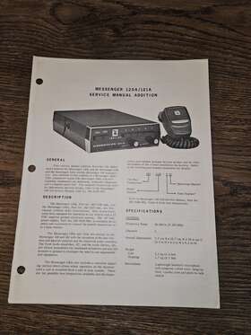 E. F. Johnson 121a Vintage Used 1970s Messenger 120a/121a Service Manual Addition