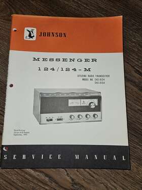 124-m E. F. Johnson Vintage Good Used 1970 Messenger 124/124-m Cb Radio Service Manual