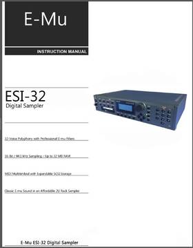 E-mu Esi-32 E-mu Digital Sampler Instruction Manual 234 Pages Coil Bound Users Guide