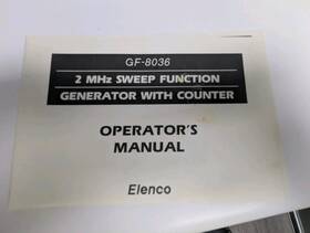 Elenco 8036 Model Gf-8036 Sweep Function Generator Operators Manual
