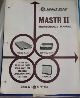 Lbi3627 Ge Mastr Progress Line Two-way Fm Radio Manual Vtg