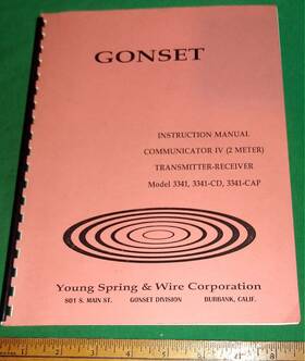 3341-cap Gonset Communicator Iv Transmitter Receiver Inst. Manual 3341 3341cd 3341cap