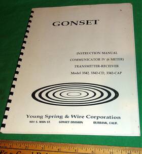 3342-cap Gonset Communicator Iv Transmitter Receiver Inst. Manual 3342 3342cd 3342cap