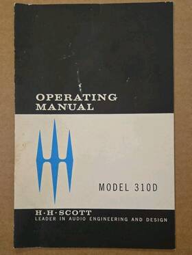 310-d H.h. Scott Vintage Original H.h 310 Wideband Fm Tuner Operating Manual