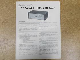 311-a H.h. Scott Fm Tuner Operating Manual Original