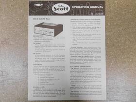 330-b H.h. Scott Am-fm Tuner Operating Manual Original