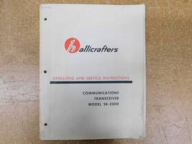 Sr-2000 Hallicrafters Transceiver Operating And Service Manual Original