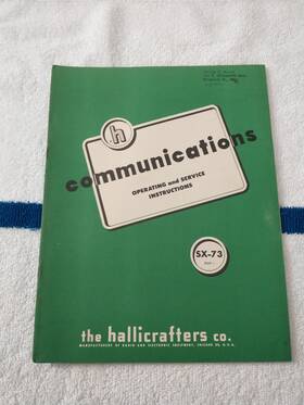 Hallicrafters Sx-73 Vtg Co Operating And Service Instructions Manual Ham Radio