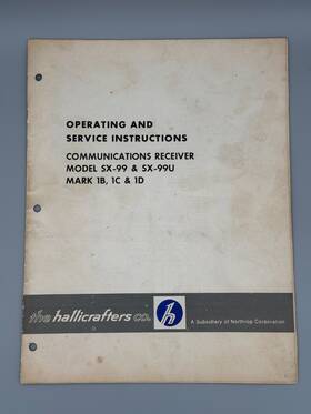 Hallicrafters Sx-99u Original Sx-99 Operation And Service Instruction Manual