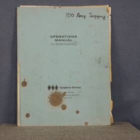 Hbs Equipment Division M10009fxrc Model 100 Amp Power Supply Operating And Service Manual Schematic