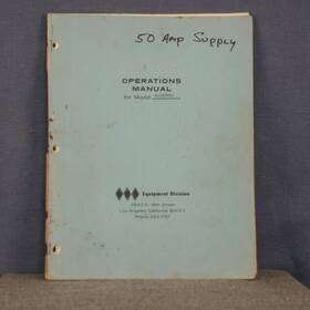 Hbs Equipment Division M509fprc Model 50 Amp Power Supply Operating And Service Manual Schematic