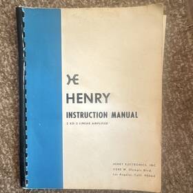 Henry 2kd-3 Linear Amplifier Instruction Manual Hf June 1964 Vintage English