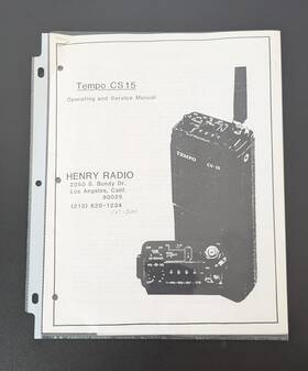 Henry Radios Cs15 Radio Tempo Vhf Fm Hand Held Transceiver Operating Service Manual