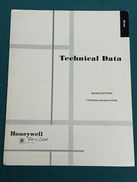 B15-6a Honerwell Brown Electronik Continuous Balance System Honeywell Technical Data 1958