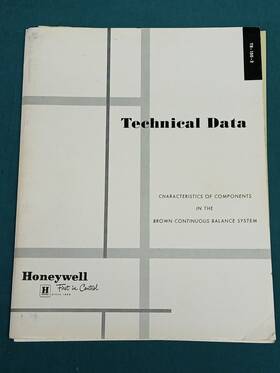 Tr-150-2 Honerwell Honeywell Brown Continuous Balance System Characteristics Manual From 1958