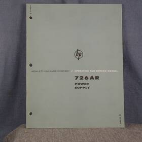 726ar Hp Model Power Supply Operating And Service Manual