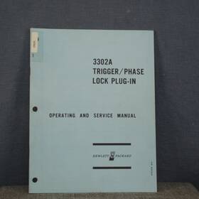 3302a Hp Agilent Trigger / Phase Lock Plug-in Operating And Service Manual