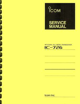 Ic-726 Icom Hf Transceiver Service Manual