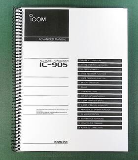 Ic-905 Icom Advanced Manual 215 Pages Full Color And Protective Covers