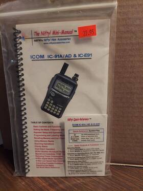 Ic-91a Icom Ic-e91 Nifty Mini-manual And Quick-reference Card Ic-91a/ Ad &ic New