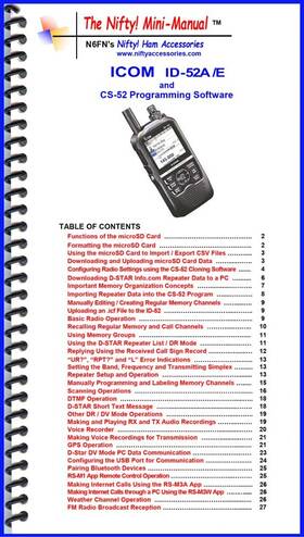 Icom Mm-id-52a The Nifty Id-52a /e Mini-manual
