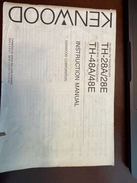 Kenwood Th-48a Th-28a/287e 144mhz / Th-48a/48e 440 Mhz Manual