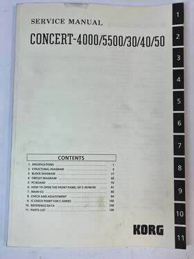 Korg Concert-4000 Concert C-4000 C-5500 C-30 C-40 C-50 Service Manual Repair Book Vintage
