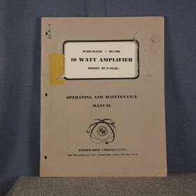 Dc-1mc Krohn-hite Dca-10 Model R Wide-band 10 Watt Amplifier Operating Manual