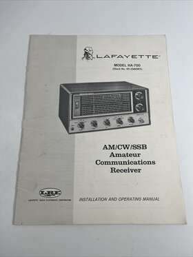 Ha-700 Lafayette Original Model Receiver Instruction Manual Ham Radio Brochure