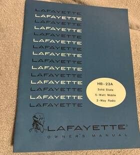 Lafayette Hb-23a Genuine Solid State 5-watt Citizens Band Two-way Radio Manual