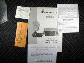 Micro-12 Lafayette Genuine 5-watt Citizens Band Two-way Radio Manual With Extras