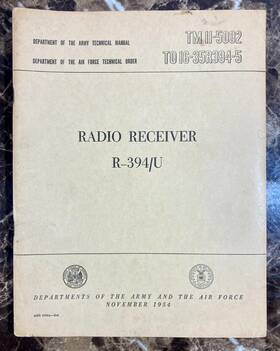 Motorola R-394 1954 R-394/u Radio Receiver Technical Manual Us Army Air Force R394