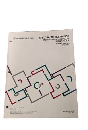 Rvn-4001l Motorola Spectra Mobil Radios Platform Service Software User Guide