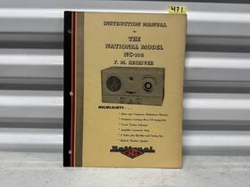 Nc-108 National Vintage Instruction Manual For The Model F. M. Receiver