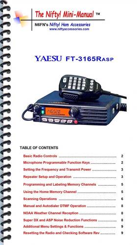 Nifty Ham Accessories Ft-3165rasp Yaesu Mini-manual By