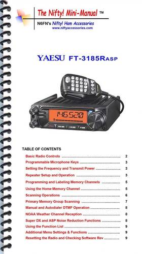 Nifty Ham Accessories Ft-3185rasp Yaesu Mini-manual By