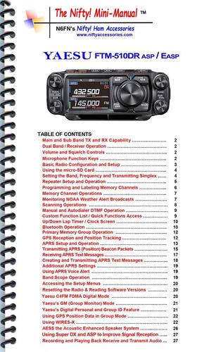Nifty Ham Accessories Ftm-510drasp Yaesu / Deasp Mini-manual By